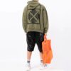 Off-White para hombre FW21 con estampado del logotipo, manga larga y corte holgado, verde
