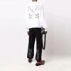 Off-White para hombre FW21 Jersey de cuello redondo con estampado de Arrows, corte holgado, blanco