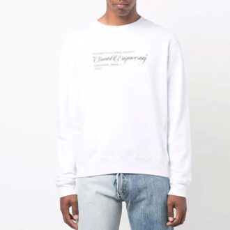 Off-White para hombre FW21 Jersey de cuello redondo con estampado de pintura, corte ajustado, blanco