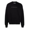 Off-White para hombre FW21 Jersey de cuello redondo con estampado del logotipo Tornado Arrow, corte holgado, negro