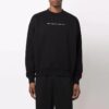 Off-White para hombre FW21 Jersey de cuello redondo con estampado del logotipo Tornado Arrow, corte holgado, negro
