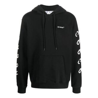 Off-White para hombre FW22 con estampado en la espalda, con capucha y manga larga, versión estándar, negro