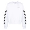 Off-White para hombre FW22 con rayas laterales y estampado de letras, cuello redondo recto y manga larga, otoño, blanco
