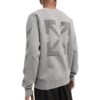 Off-White para hombre FW22 Jersey de cuello redondo con estampado de logotipo de flecha a rayas, versión gris