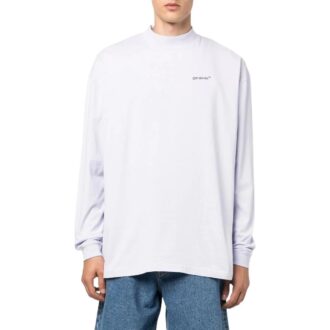 Off-White para hombre FW22 Liso con estampado de Arrows y logotipo, cuello redondo, blanco
