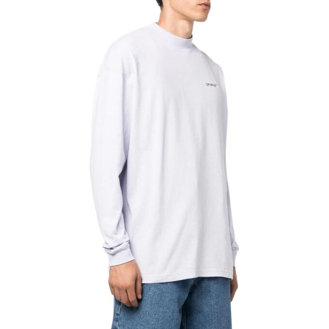 Off-White para hombre FW22 Liso con estampado de Arrows y logotipo, cuello redondo, blanco