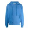 Off-White para hombre FW22, versión de manga larga con capucha y estampado de rayas en la espalda, color liso, azul