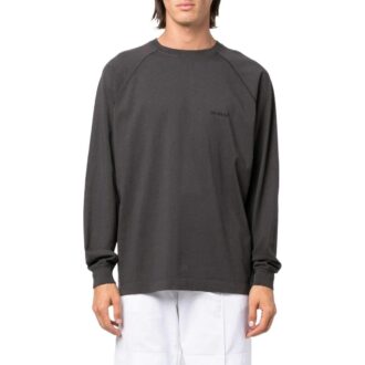 Off-White para hombre, jersey de cuello redondo con estampado de logotipo, manga larga, gris Off-White para hombre, jersey de cuello redondo con estampado de logotipo, manga larga, gris