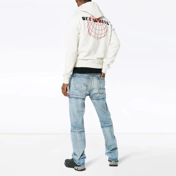 Off-White para hombre, liso, manga larga, blanco