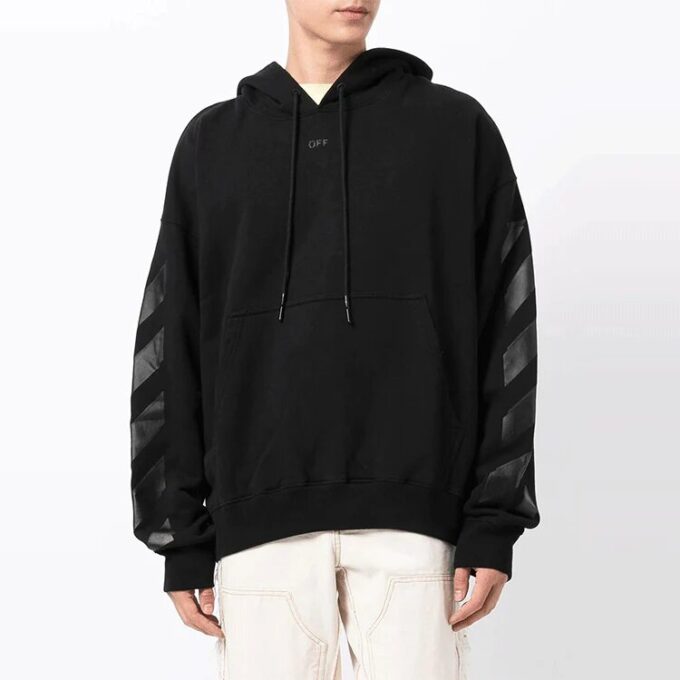 Off-White para hombre, punto de tejido liso con estampado de Arrows, negro