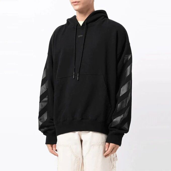 Off-White para hombre, punto de tejido liso con estampado de Arrows, negro