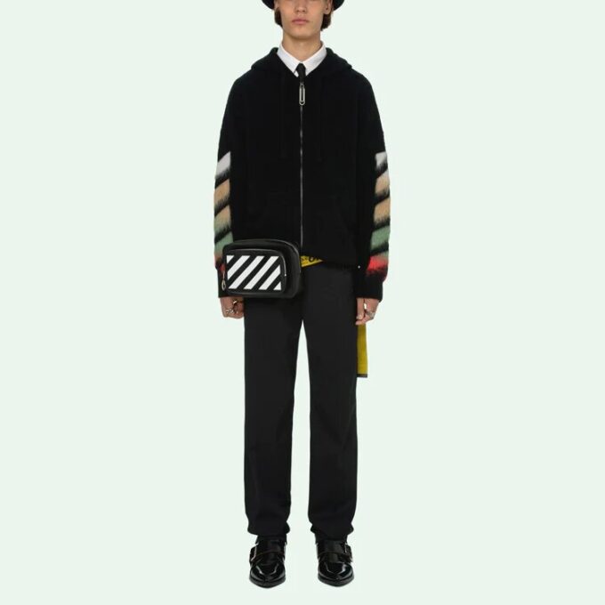 Off-White para hombre SS21 de ante a rayas en negro