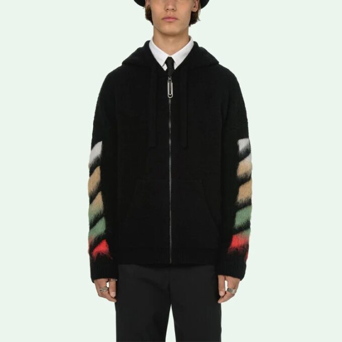 Off-White para hombre SS21 de ante a rayas en negro