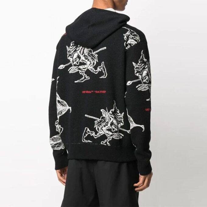 Off-White para hombre SS21 Jersey de punto intarsia negro