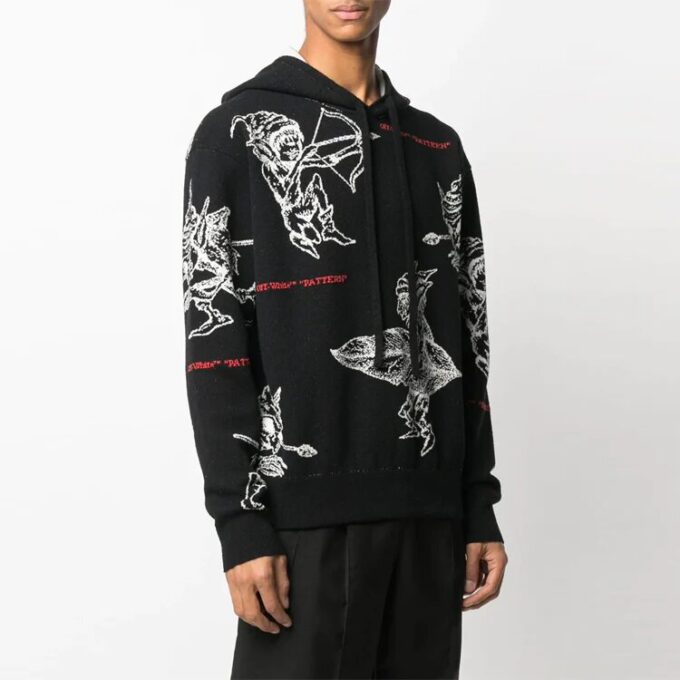 Off-White para hombre SS21 Jersey de punto intarsia negro