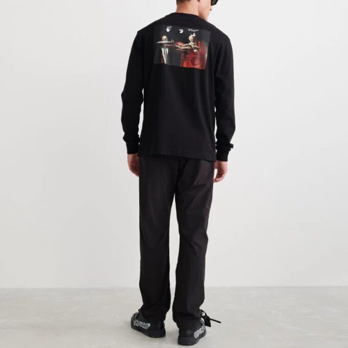 Off-White para hombre SS22 Caravaggio Painting Cuello redondo Negro