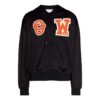 Off-White para hombre, sudadera con cremallera y estampado de letras de skate, corte holgado, negro