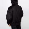 Off-White para hombre, sudadera con cremallera y estampado de letras de skate, corte holgado, negro