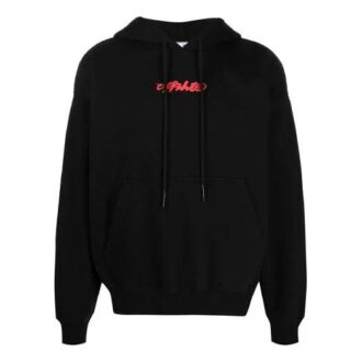 Off-White para hombre, temporada otoño-invierno 2021, jersey de corte holgado con estampado de letras y flechas, color negro Off-White para hombre, temporada otoño-invierno 2021, jersey de corte holgado con estampado de letras y flechas, color negro