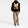 Off-White para hombre, temporada otoño-invierno 2021, jersey de corte holgado con estampado de letras y flechas, color negro