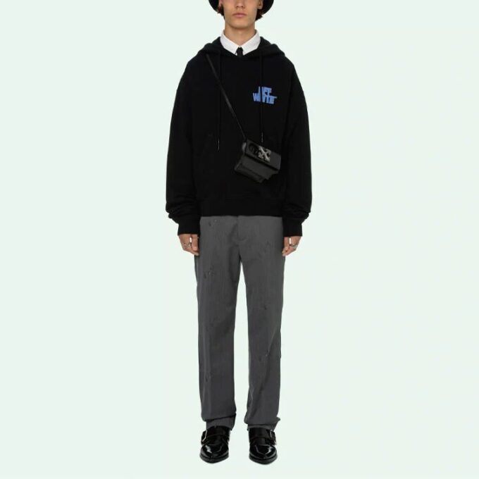 Off-White para hombre, temporada primavera-verano 2021, estampado de letras, negro