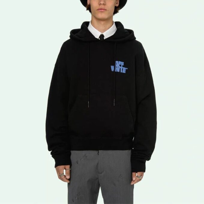 Off-White para hombre, temporada primavera-verano 2021, estampado de letras, negro