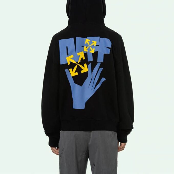 Off-White para hombre, temporada primavera-verano 2021, estampado de letras, negro