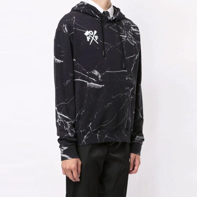 Off-White para hombre, temporada primavera-verano 2021, estampado grande, negro