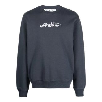 Off-White para hombre, temporada primavera-verano 2022, camiseta de manga larga con cuello redondo y estampado de Arrows, color gris
