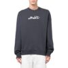 Off-White para hombre, temporada primavera-verano 2022, camiseta de manga larga con cuello redondo y estampado de Arrows, color gris