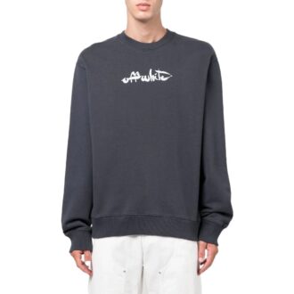 Off-White para hombre, temporada primavera-verano 2022, camiseta de manga larga con cuello redondo y estampado de Arrows, color gris