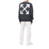 Off-White para hombre, temporada primavera-verano 2022, camiseta de manga larga con cuello redondo y estampado de Arrows, color gris