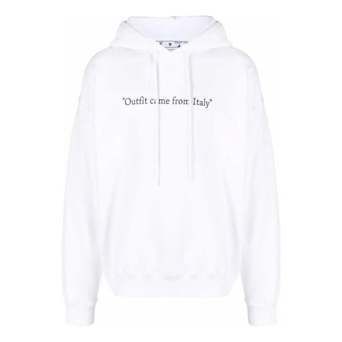 Off-White para hombre, temporada primavera-verano 2022, con estampado de eslogan alfabético, corte holgado, color blanco