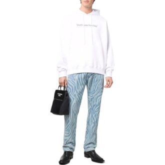 Off-White para hombre, temporada primavera-verano 2022, con estampado de eslogan alfabético, corte holgado, color blanco