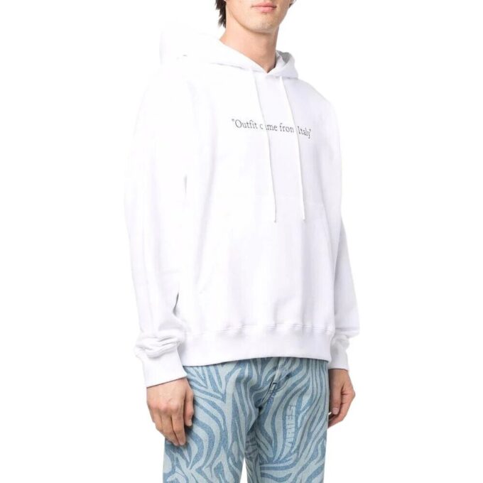 Off-White para hombre, temporada primavera-verano 2022, con estampado de eslogan alfabético, corte holgado, color blanco