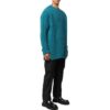Off-White Peto de punto de cuello redondo y manga larga en colores contrastantes para hombre, colección primavera-verano 2022, azul