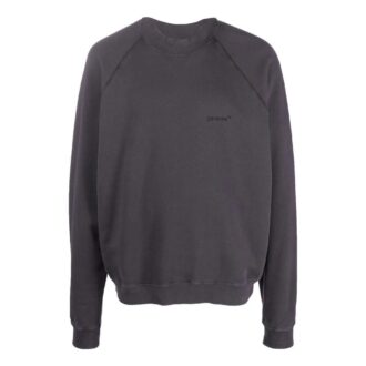 Off-White Pulaover de manga larga con cuello redondo y estampado del logotipo en la espalda para hombre, colección primavera-verano 2022, versión básica, gris oscuro Off-White Pulaover de manga larga con cuello redondo y estampado del logotipo en la espalda para hombre, colección primavera-verano 2022, versión básica, gris oscuro