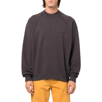 Off-White Pulaover de manga larga con cuello redondo y estampado del logotipo en la espalda para hombre, colección primavera-verano 2022, versión básica, gris oscuro Off-White Pulaover de manga larga con cuello redondo y estampado del logotipo en la espalda para hombre, colección primavera-verano 2022, versión básica, gris oscuro