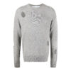 Off-White Pullover de cuello redondo de manga larga de lana para hombre, colección primavera-verano 2022, color liso, gris