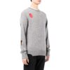 Off-White Pullover de cuello redondo de manga larga de lana para hombre, colección primavera-verano 2022, color liso, gris