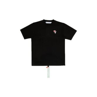 Off-White SS20 Año Nuevo Lunar «Year Of The Rat Good Luck» Camiseta de manga corta con cuello redondo y estampado de flores de melocotonero
