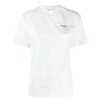 Off-White SS20 Blanco con estampado de rompecabezas tie-dye