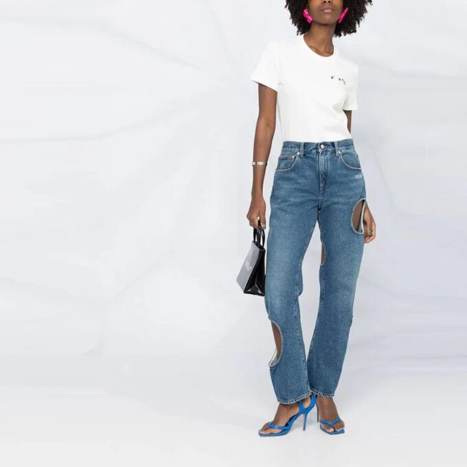 Off-White SS21 Back Arrow de algodón de pantalones cortos en blanco