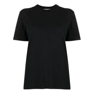 Off-White SS21 Camiseta con estampado del logotipo, cuello redondo y pantalones cortos, color negro