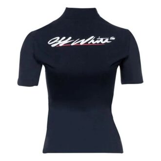Off-White SS21 Camiseta con logo estampado, pantalones cortos, corte ajustado, color negro