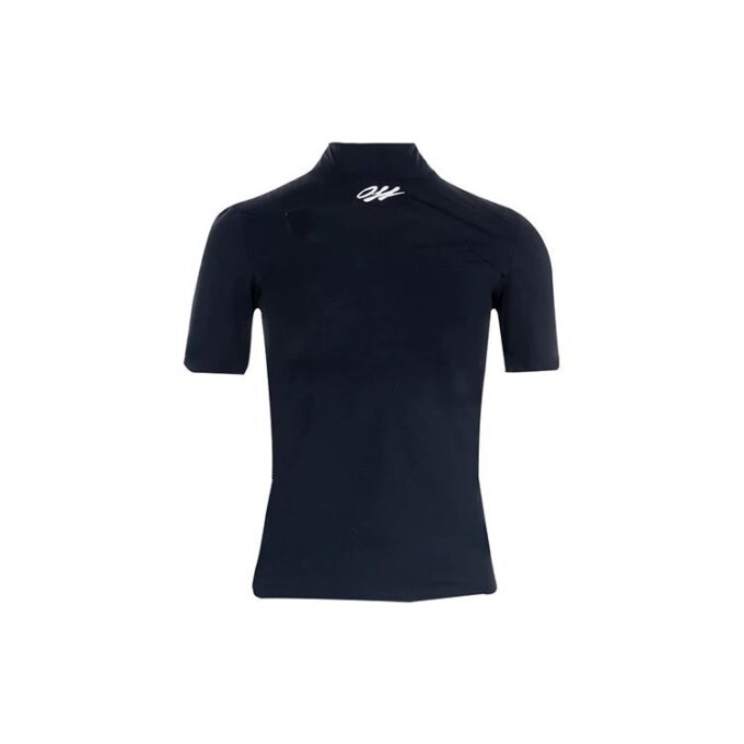 Off-White SS21 Camiseta con logo estampado, pantalones cortos, corte ajustado, color negro