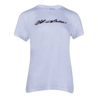 Off-White SS21 Camiseta de manga corta con estampado del logotipo, versión estándar, color blanco