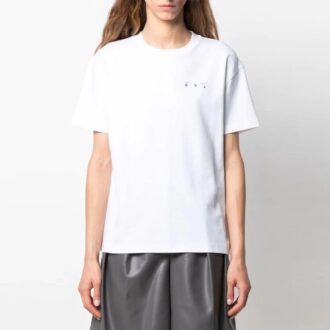Off-White SS21 Camiseta de manga corta con estampado floral, pantalones cortos, corte ajustado, color blanco