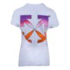 Off-White SS21 Camiseta de Pantalones Cortos con logotipo de flecha degradada, versión blanca