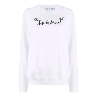 Off-White SS21 Sudadera con estampado del logotipo, blanca